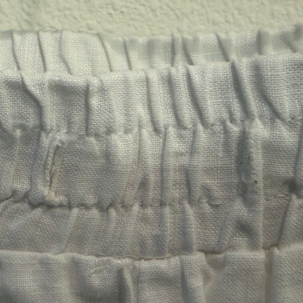 Pure Navy Brand - White Linen Elastic-Waist Women’s Shorts - Picture 5 of 11